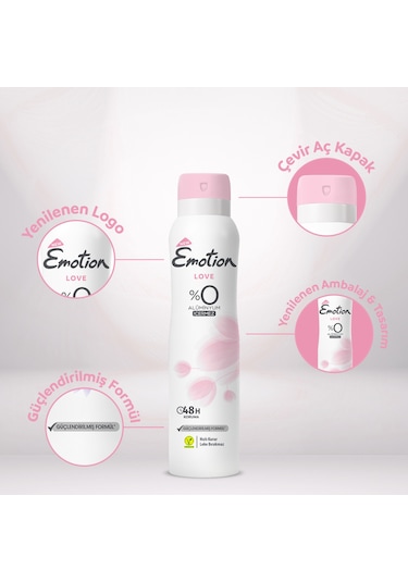 Emotion Love Kadın Sprey Deodorant  3 x 150 ML
