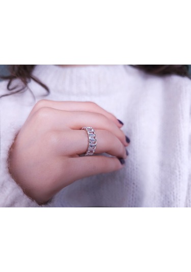 Sirius Emerald Kesim Beyaz Topaz Tamtur Yüzük 0804r0410