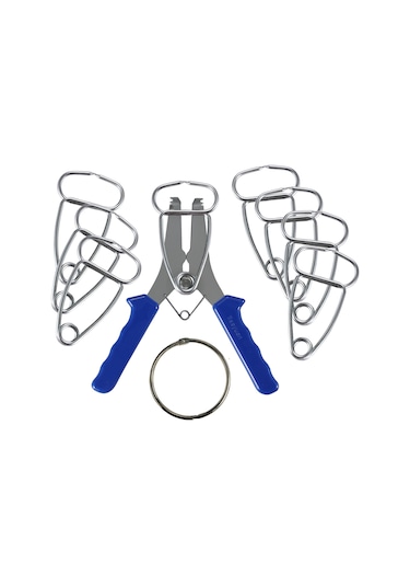 Jeemson Mavi Metal Çelik Kaynaklı Ahşap İşleri İçin Miter Köşe Tutucu, 1 Adet Pense Ve 9 Adet Klem İle Ahşap Hasarını Azaltan El Aracı Mavi