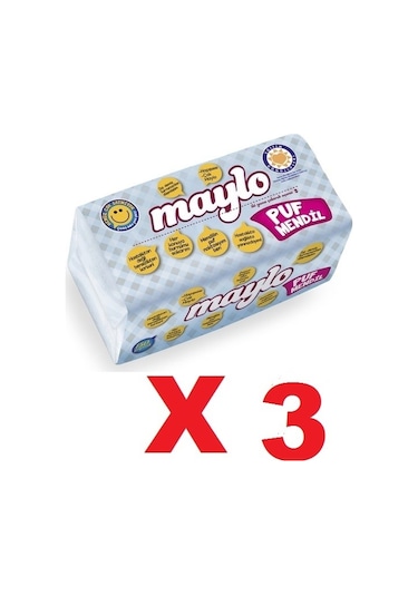 Maylo Puf Mendil 150 Yaprak X 3'lü Açık Gri