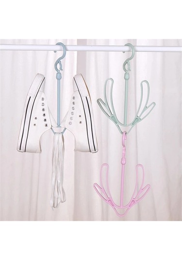 Fochsia Katlanır Ayakkabı Raftı Çok Kancalı - Dayanıklı Plastik Yeşil İç Ve Dış Mekan Kullanımı Yeşil