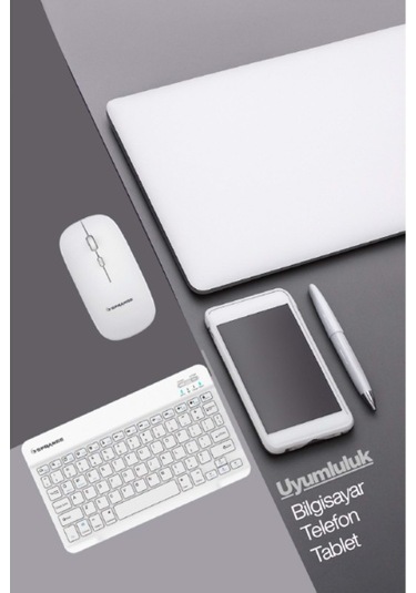 Beyaz Kablosuz Klavye Ve Mouse Seti
