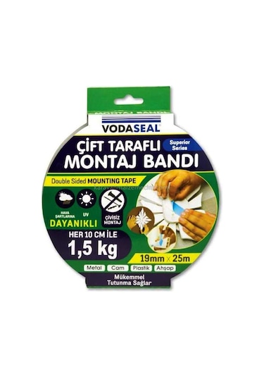 Vodaseal Çift Taraflı Bant 19 Mm X 25 Mt-345