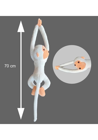 Peluş Maymun. Elleri Yapışabilen Uyku Ve Oyun Arkadaşı -70 Cm Lila