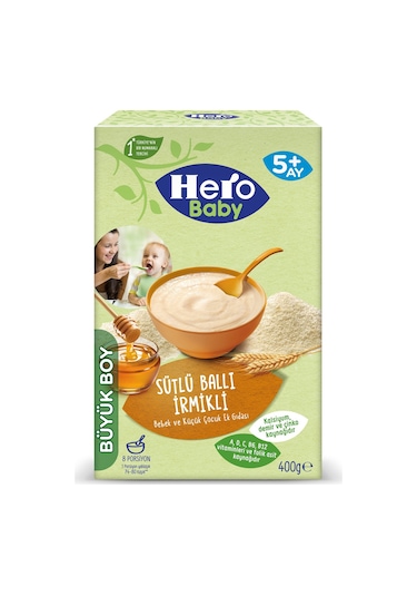 Hero Baby Sütlü Ballı İrmikli 5+ Ay Kaşık Maması 400 G