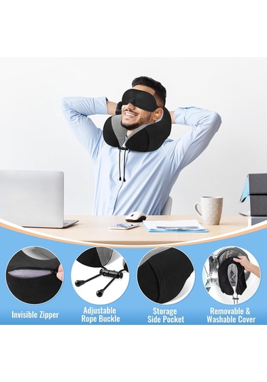 Singree Yolculuk Boyun Yastığı, Hafıza Köpük, U-şekilli, Nefes Alıcı Kumaş, Uçak/araba/ofis İçin, Kolay Taşınabilir, 8 Renk Seçeneği Diğer
