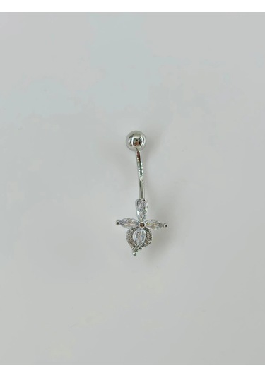 Çiçek Detaylı Göbek Piercing - Pg0032 Çok Renkli