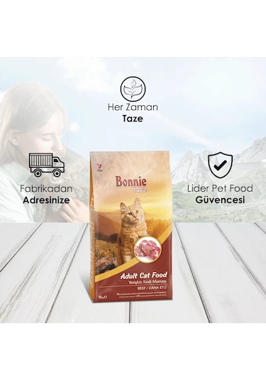 Bonnie Sığır Etli Yetişkin Kedi Maması 10 KG