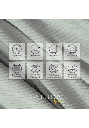 Mikrofiber Şönil Fitilli Minimalist Tekli Koltuk Örtüsü - 110x175 Cm,2 Adet Çift Taraflı, Kaymaz, Terletmez A.gri Gri