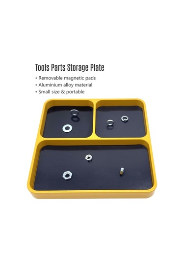 Fortunelane Alüminyum Alyuminyum 3 Manyetik Yastık Saklama Tepsisi - Sarı Parçaları Kaybetme