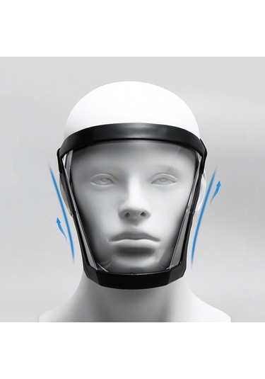 Trendooze Yüz Tam Siyah Sıçrama Şeffaf Önleyici Önleyici Kapağı Kalkanı Güvenlik Gri Buğu + İl