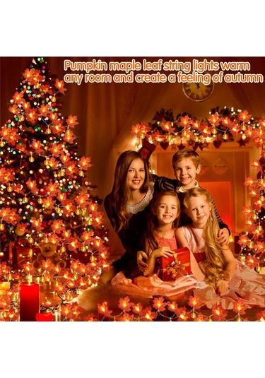 6 M Akçaağaç Yaprakları Peri Dize Işıklar Cadılar Bayramı 3d Kabak Işıkları Lamba Cadılar Bayramı Şükran Günü Güz Noel Partileri Dekorasyon 6m Diğer