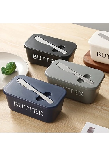 Cordial Beyaz Tereyağı Saklama Kutusu: Bıçak Yuvası, Tezgah Üstü Düzenleyici, Dayanıklı Kapak Beyaz