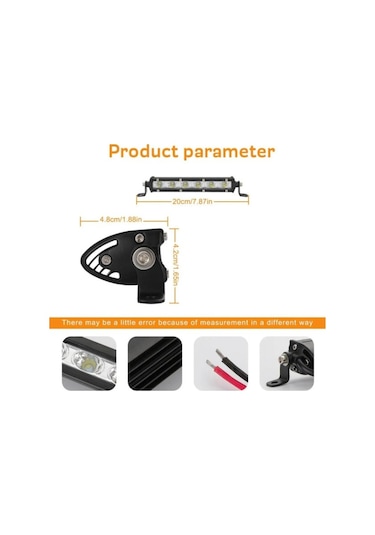 18w 6 Led Tek Sıra Yayıcı Off Road Gündüz Farı Lambası Projektör