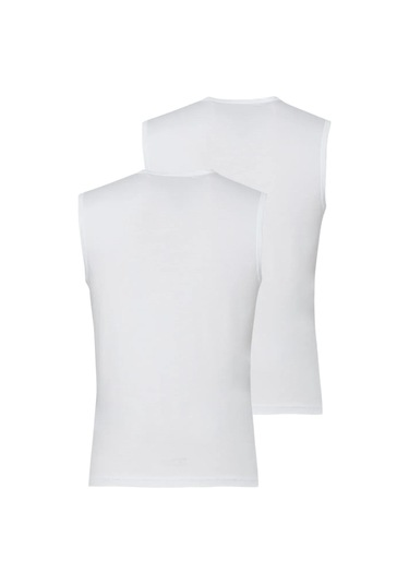 Blackspade Erkek Kolsuz V Yaka T-shirt 2'li Paket 9677 Beyaz