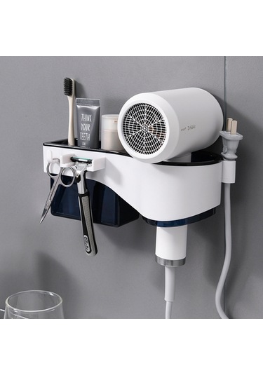 Teltree Pratik Ve Çok Amaçlı Saç Kurutma Makinesi Askısı - Duvar Tipi, Tıraş Makinesi Ve Diğer Aksesuarlar İçin Diğer