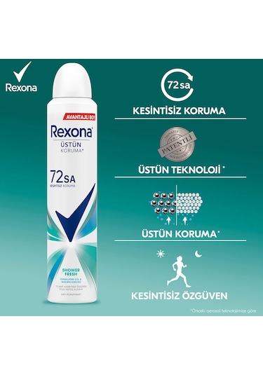 Rexona Shower Fresh 72 Saat Kadın Sprey Deodorant 3 x 200 ML