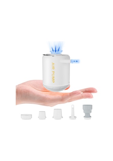 Moveevo Kablosuz Taşınabilir Hava Pompası - Şişirme & Söndürme, 2000mah Pil, 5 Nozul, Led Fenerli