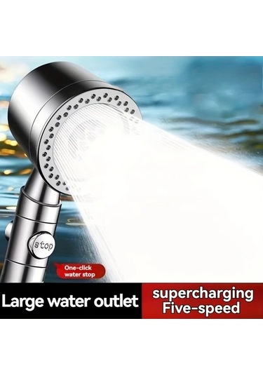 Fastbuy Challenger 5 Ayarlı Filtreli Lüks Gümüş Duş Başlığı, Banyo Nozulu Ve Aksesuarları Keyifli Yıldız