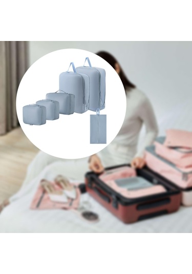 Suntek 6 Parça Seyahat Saklama Çantası Seti Plaj Yürüyüş Mavi