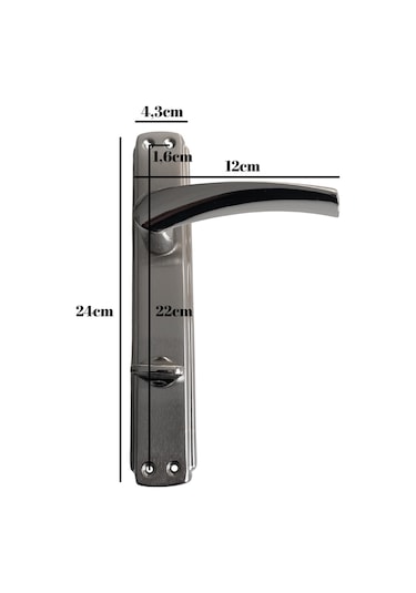 Serçe Bravo Krom İç Kapı Kolu Tuvalet Wc Ve Banyo Kapısı Kolu Aynalı Bir Kapılık Wc Sol 1 Takım