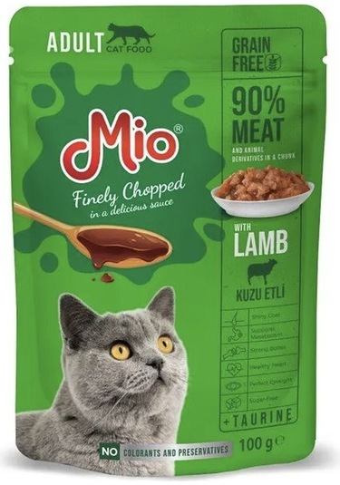 Mio Pouch Kuzu Etli Yetişkin Kedi Maması 100 G