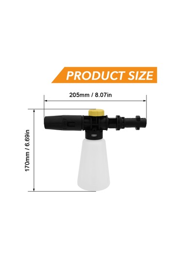 Yaozixa 250ml Hava Kesici Köpük Sprayer, Ayarlanabilir Konsantrasyonlu, 60-160 Bar Basınçlı, Mess Kalibrasyonlu Pa Flaske