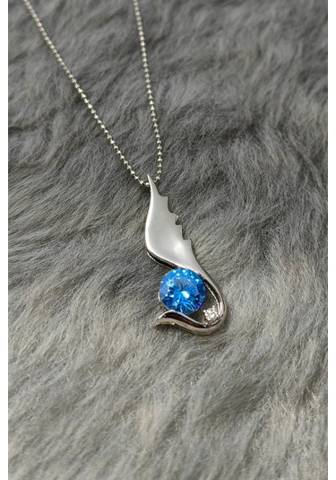 Chavin Taşlı Melek Kanadı Gümüş Kolye Ev98tpz Gümüş