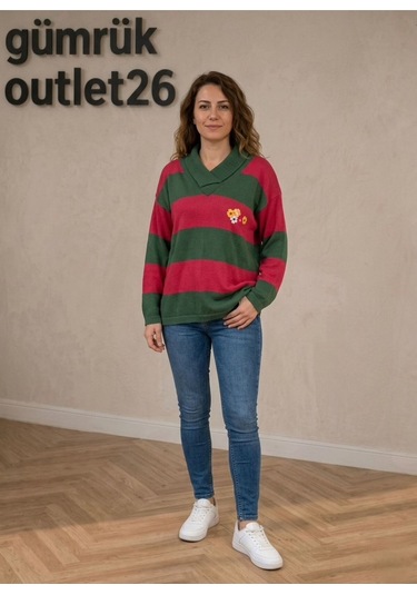 Noqkta Kadın Retro Kazak Çok Renkli