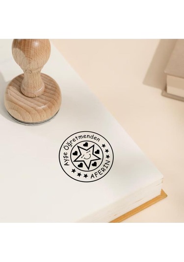 Kişiye Özel Öğretmen Kaşesi Mührü Kitap Mührü Ve Istampa Set R5814-09