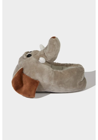 Defacto Erkek Çocuk Fil Temalı Düz Taban Panduf F1939a825wngr2 Gri-gr2