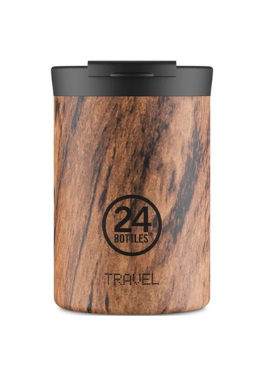 Travel Tumbler Sequoia Wood Paslanmaz Çelik Termos Bardak 350 Ml Kahverengi