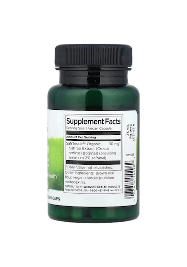 Swanson Saffron Extract Mental And Emotional Health 30 Mg 60 Vega