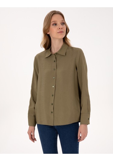 Pierre Cardin Kadın Haki Gömlek Desenli 50318219-vr027 Haki
