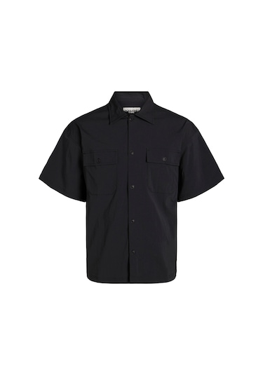 Jack & Jones Erkek Göğüs Cepli Oversized Gömlek - Altitude 12251280 Black Gri