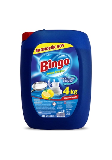 Bingo Limon Kokulu Sıvı Bulaşık Deterjanı 2 x 4 KG