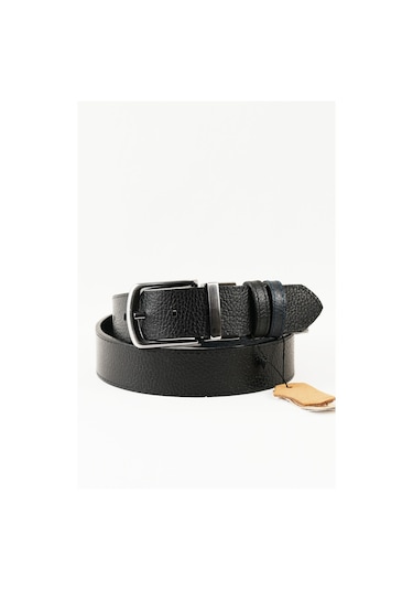 Hakiki Deri Çift Taraflı Erkek Kemer 4 Cm Lacivert - Siyah Lacivert