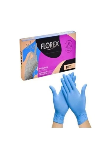 Florex Eldiven Mavi M Beyaz