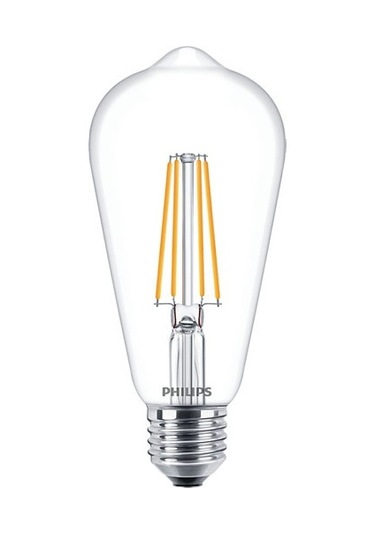 Philips Filament 60W St64 Ampul Sarı Işık 2700K