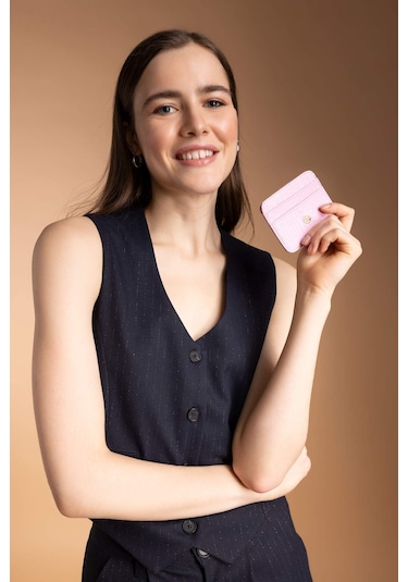 Defacto Kadın Suni Deri Croco Kartlık W2526AZNSPN3 Pembe