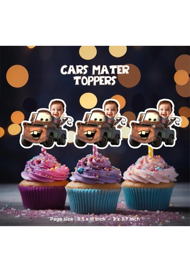 Arabalar Cupcake Pasta Süsü Kürdan 10 Adet 0