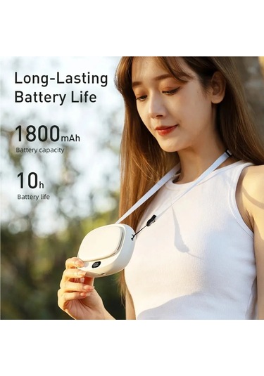 Jialan 1800mah El Mini Fan İşlevli Boyun Asılı Fanlar Ekran İle