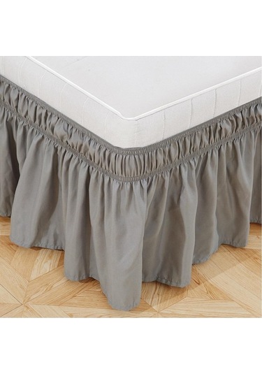 Novahub Açık Gri 4 Boyut 14 İnç Damla Kolay Takılabilir-elastik Toz Etrafına Sarılır Fırfır Makinede Yıkanabilir Yatak Fon Perde 56819530 Açık Gri - Diğer Diğer Açık Gri