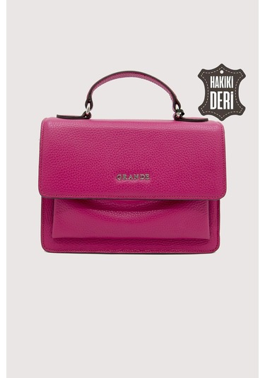 Hakiki Deri Kadın El Çantası Fuşya Smr9022 Fuşya