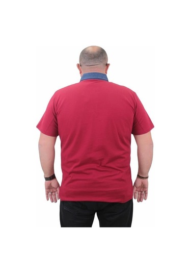 Starbattal Büyük Beden Polo Kot Yaka Tişört 23420 Bordo-Bordo