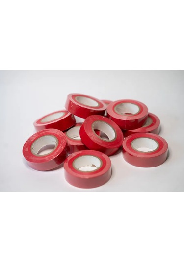 Pasport Kacestva Kırmızı Pvc Elektrik Bandı Seti 15mm 20m 10 Adet 342984422