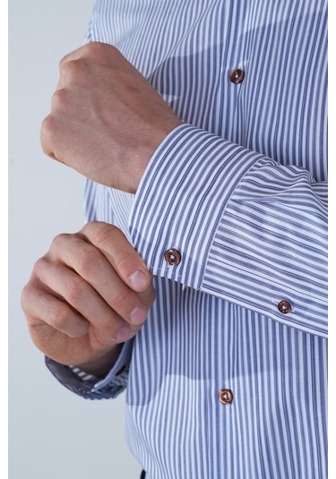 Bisse Regular Fit Erkek Uzun Kol Klasik Yaka Cepsiz Pamuk Lacivert Gömlek Gmczg250129 D39 Lacivert