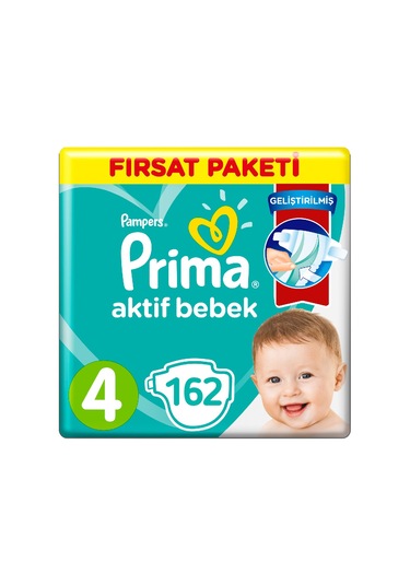 Prima Aktif Bebek 4 Beden Maxi Bebek Bezi Fırsat Paketi 3 x 54 162 Adet 3'lü