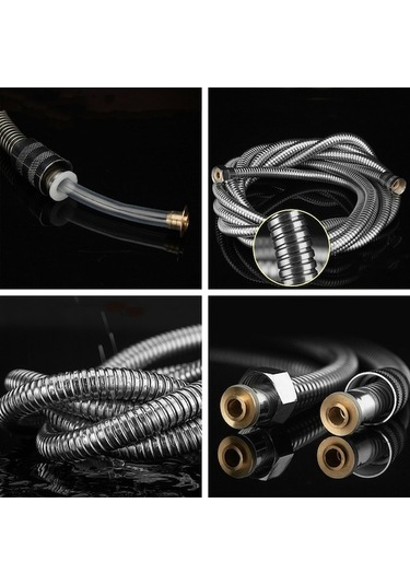 Ulzyvf Paslanmaz Çelik Uzun Duş Hortumu - 360 Döner, Patlamaz, Sızıntı Önleyici G1/2 Bağlantı Diğer