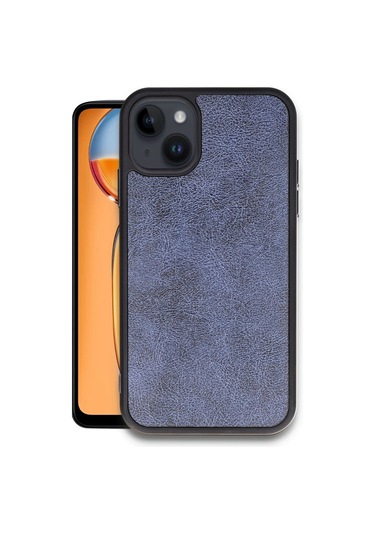 Apple, Uyumlu iPhone 15 Kılıf Aras Deri Kapak - Lacivert